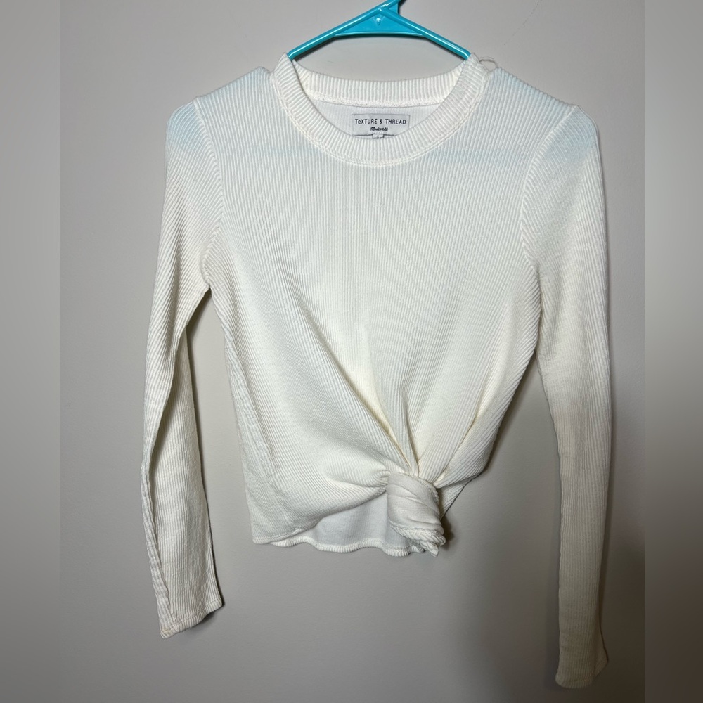 Madewell Texture and Thread white top, XS extra small